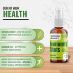 California Natural ginger and oregano oil immunity shot one fluid ounce bottle size comparison