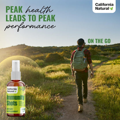 California Natural Immunity Shots imported wellness spray showing direct product directions