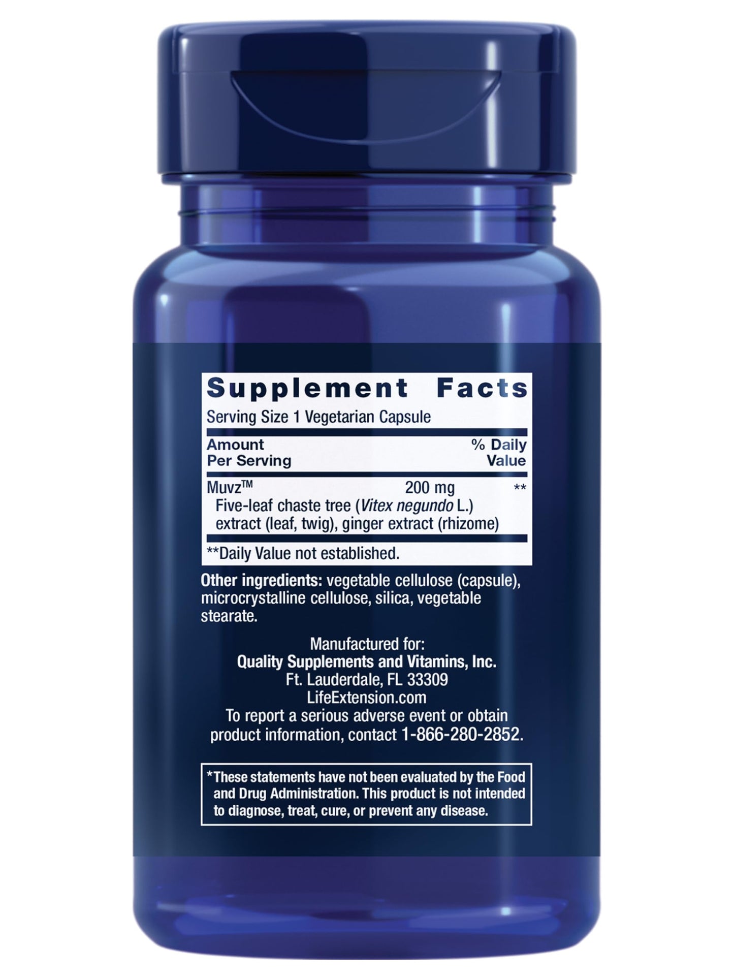 Life Extension Lower Back Relief supplement packaging showing non GMO and gluten free certifications