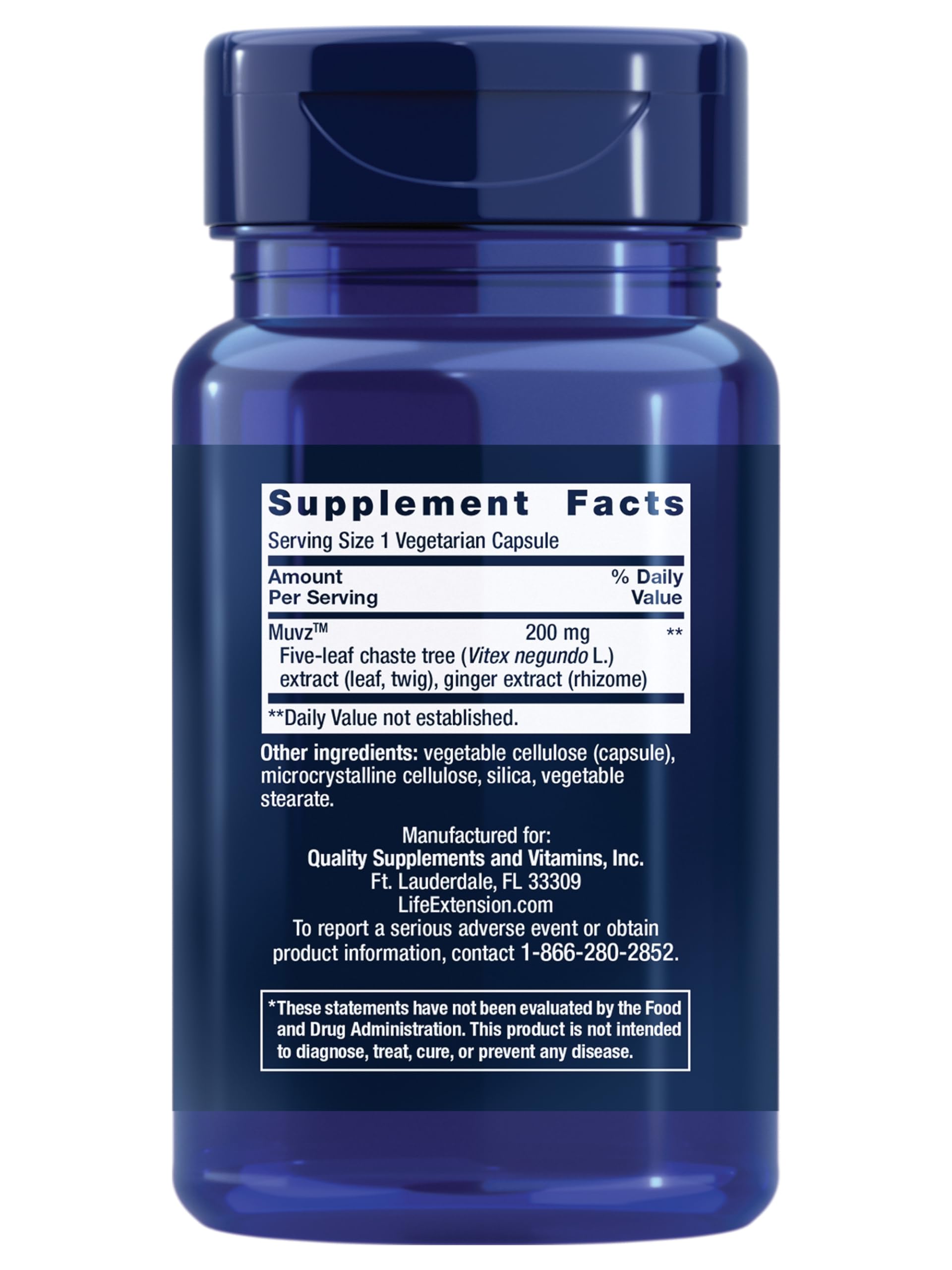 Life Extension Lower Back Relief supplement packaging showing non GMO and gluten free certifications