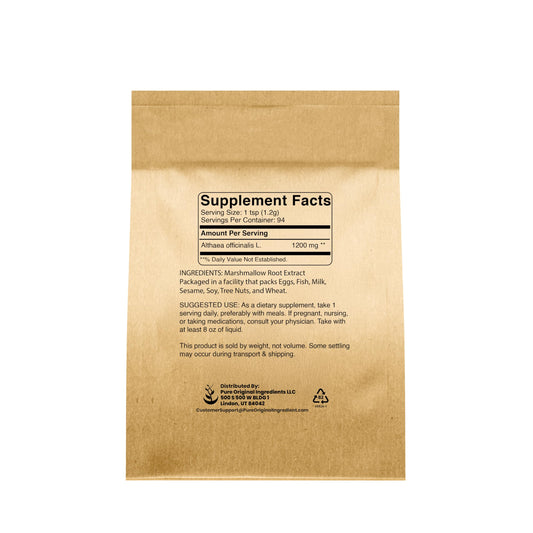 Pure Original Ingredients Marshmallow Root Extract 4 Ounce bag