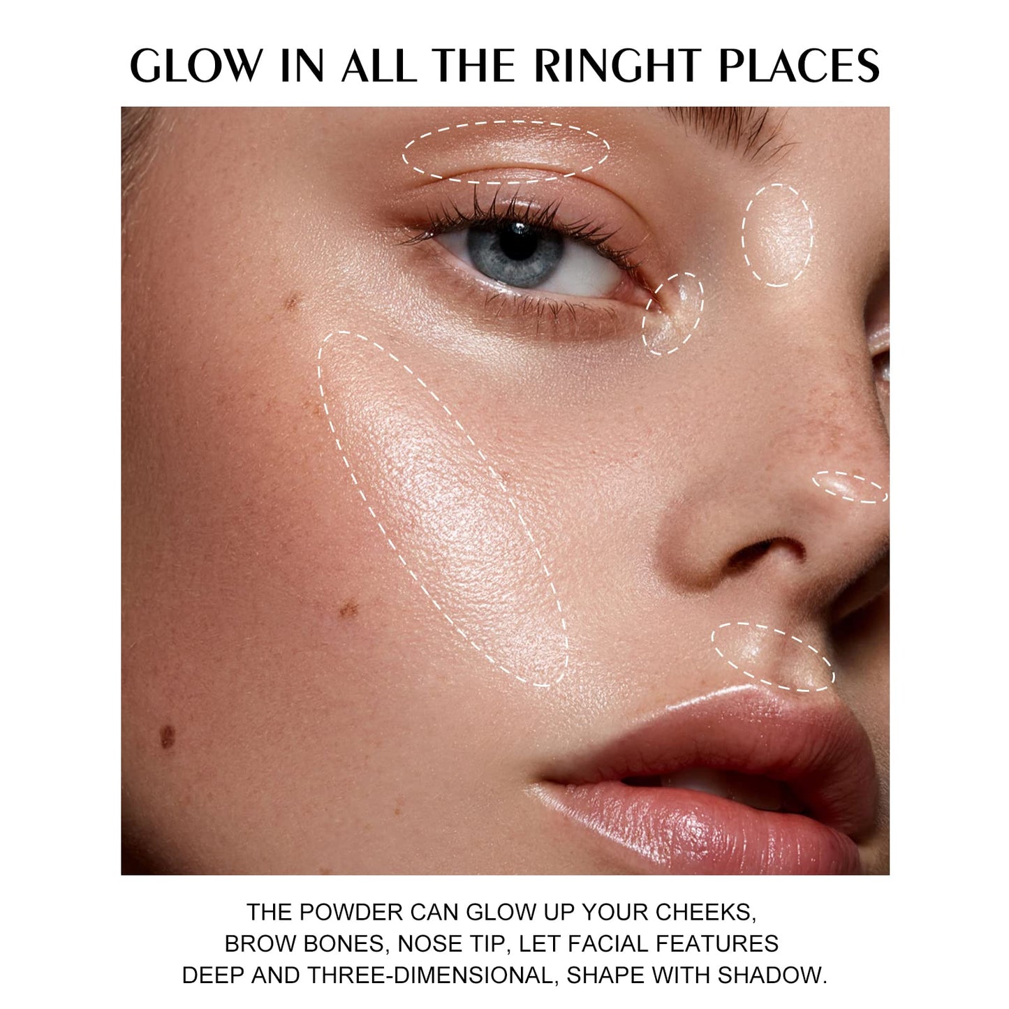 KYDA Baked Highlighter Palette showcasing the high pigment shimmer powder swatch.