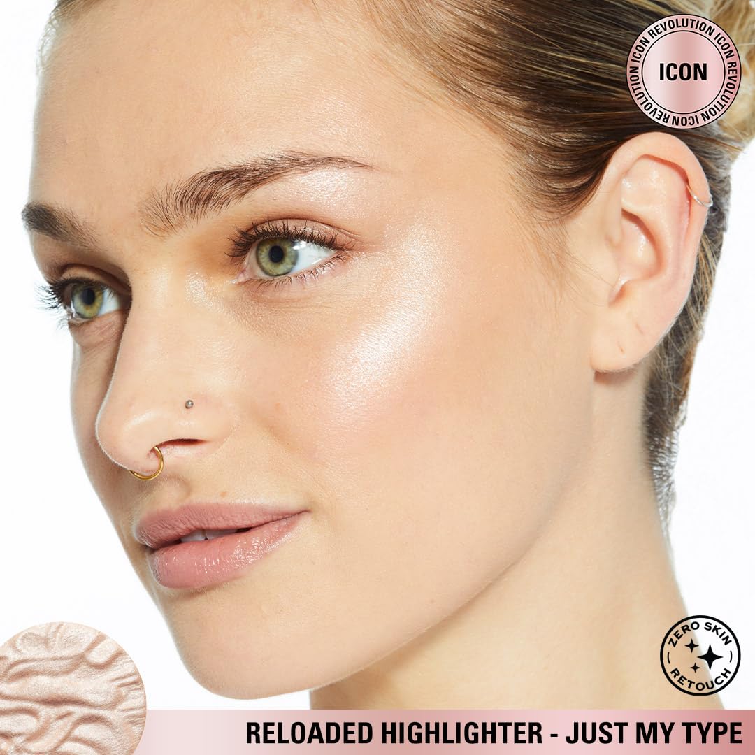 Revolution Beauty highly pigmented dewy finish highlighter for cheekbone illumination