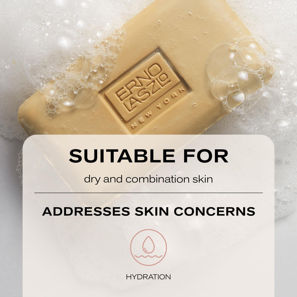 Erno Laszlo Phelityl soap in use lather display