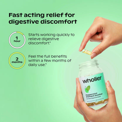 Wholier plant based ginger and peppermint herbal oils premium glass packaging
