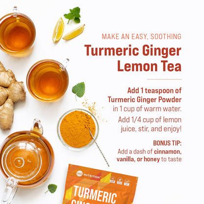 360 Nutrition Turmeric Ginger Root Powder 3.3 ounce packaging close up look