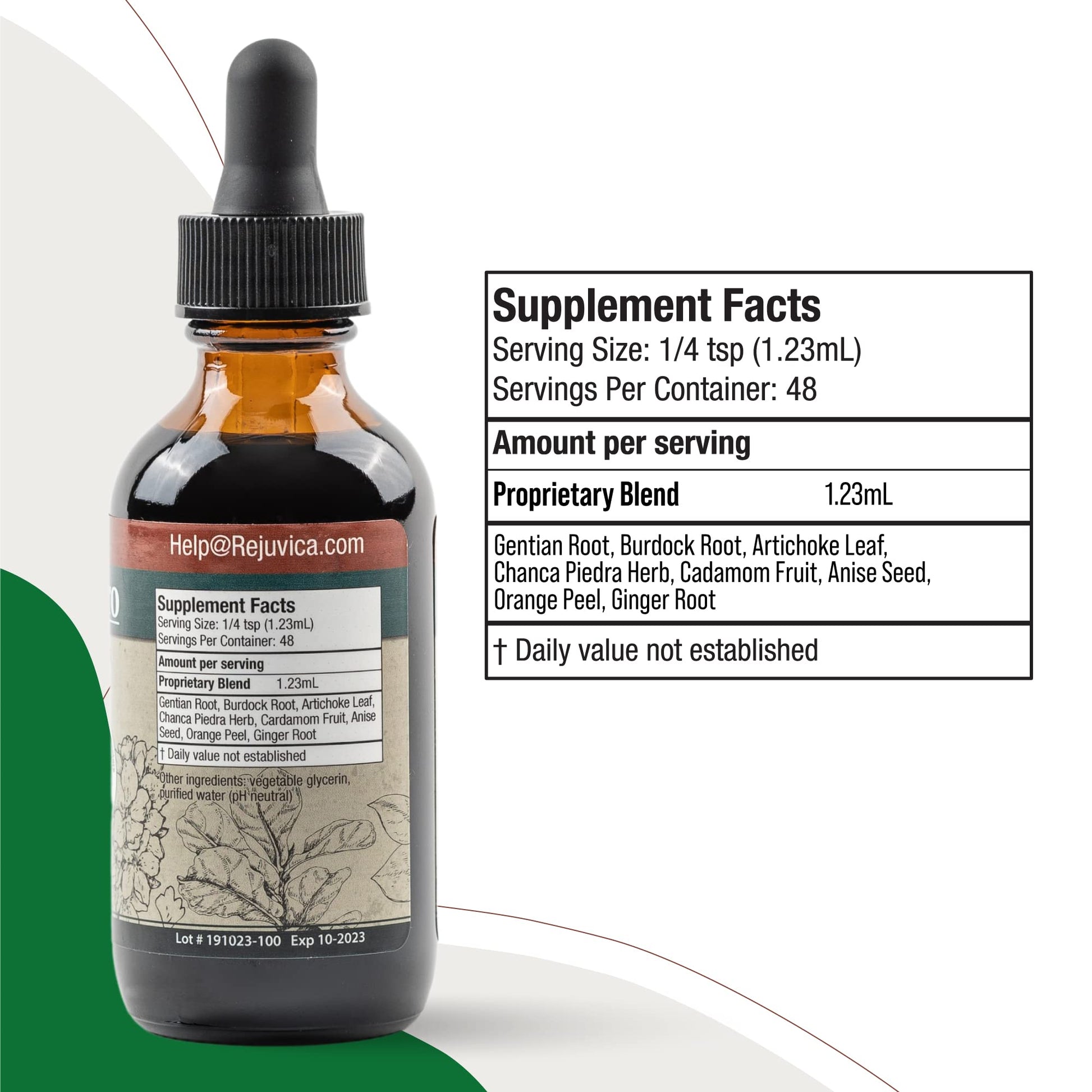 Rejuvica Health DigestaPro natural herbal supplement bottle for authentic gut health.