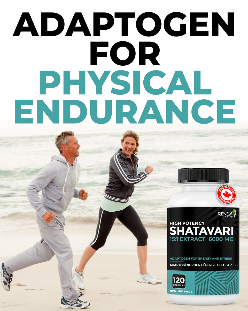 Renew Actives adaptogen supplement for hormonal balance and energy.
