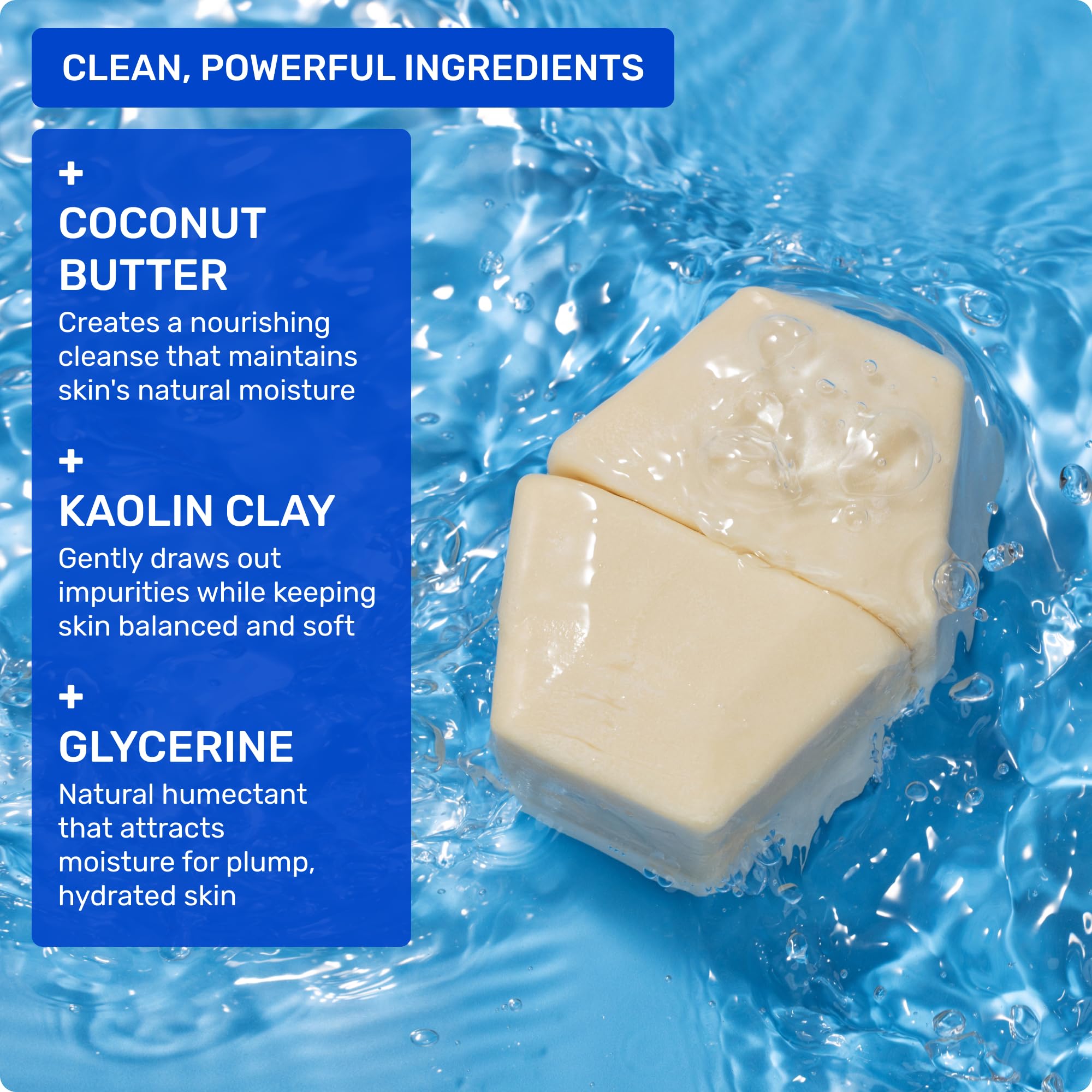 Close up of Ethique hydrating face wash bar texture