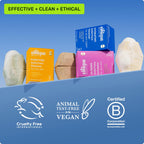 Travel friendly solid face wash bar in compostable box