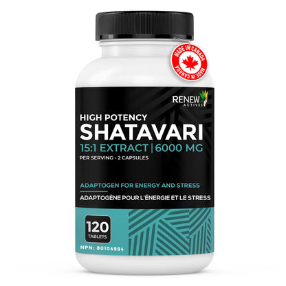 Renew Actives natural vitality supplement container highlighting GMP certification.