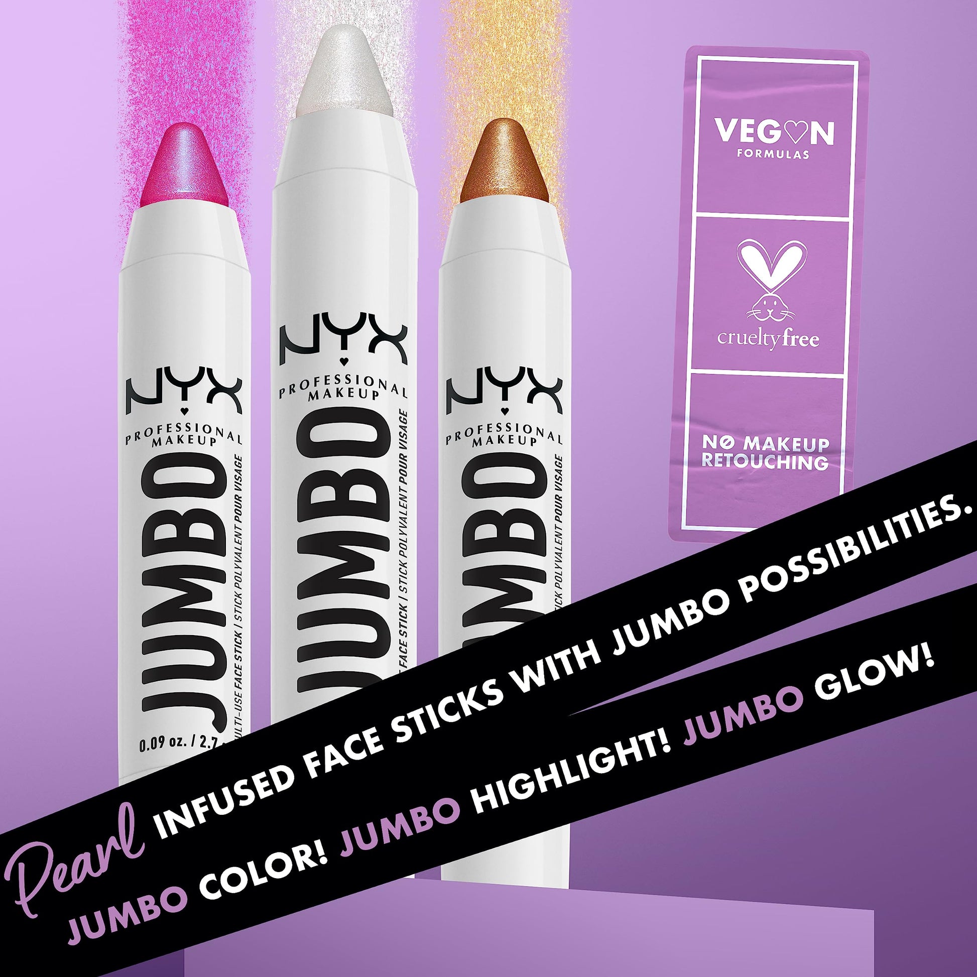Texture close up of NYX pearl finish creamy face highlighter stick