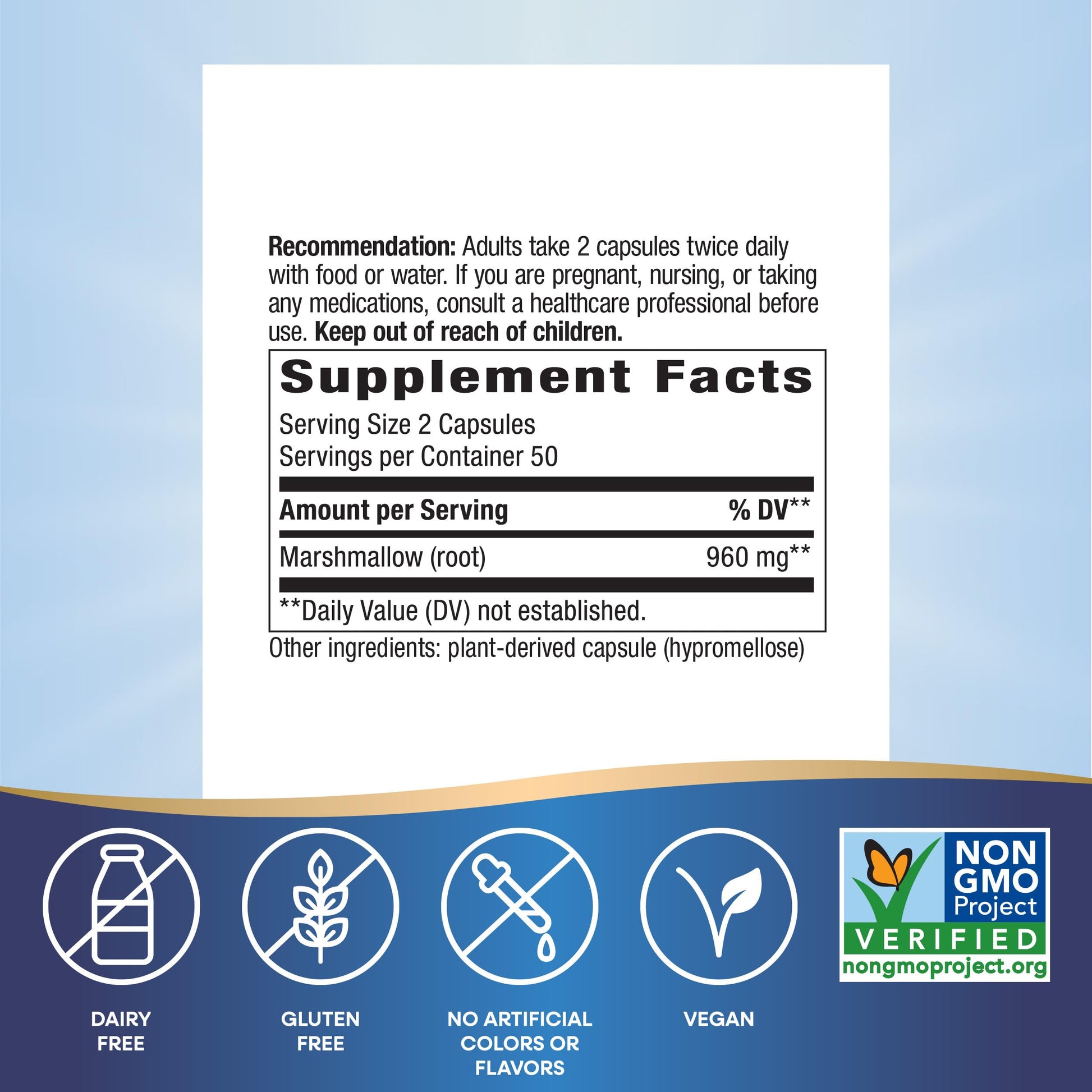 Natures Way Marshmallow Root herbal supplement packaging
