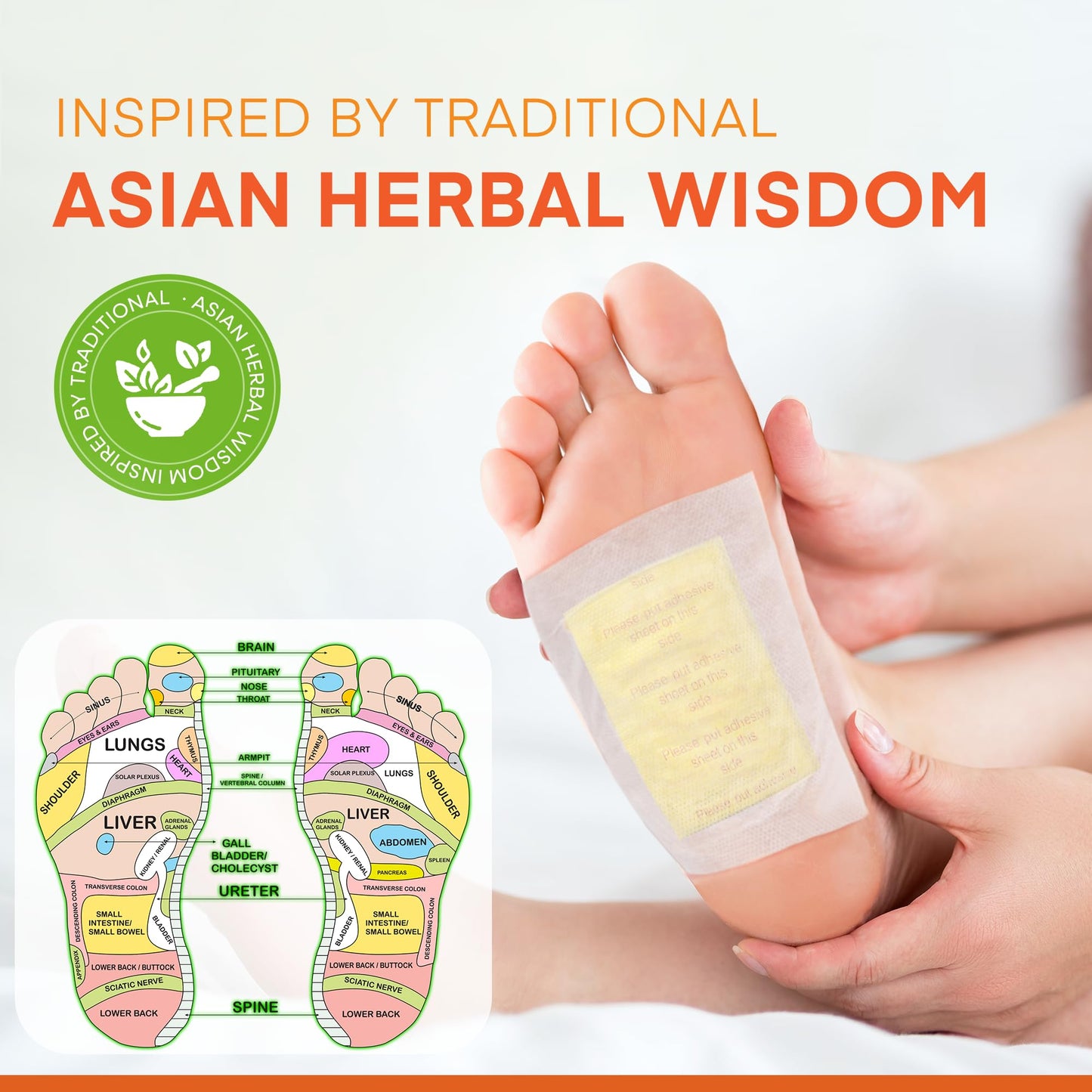 Step by step usage instructions for applying the natural relaxation patches before bedtime