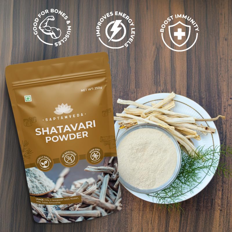 Ayurvedic female wellness powder mixed in a glass of warm milk