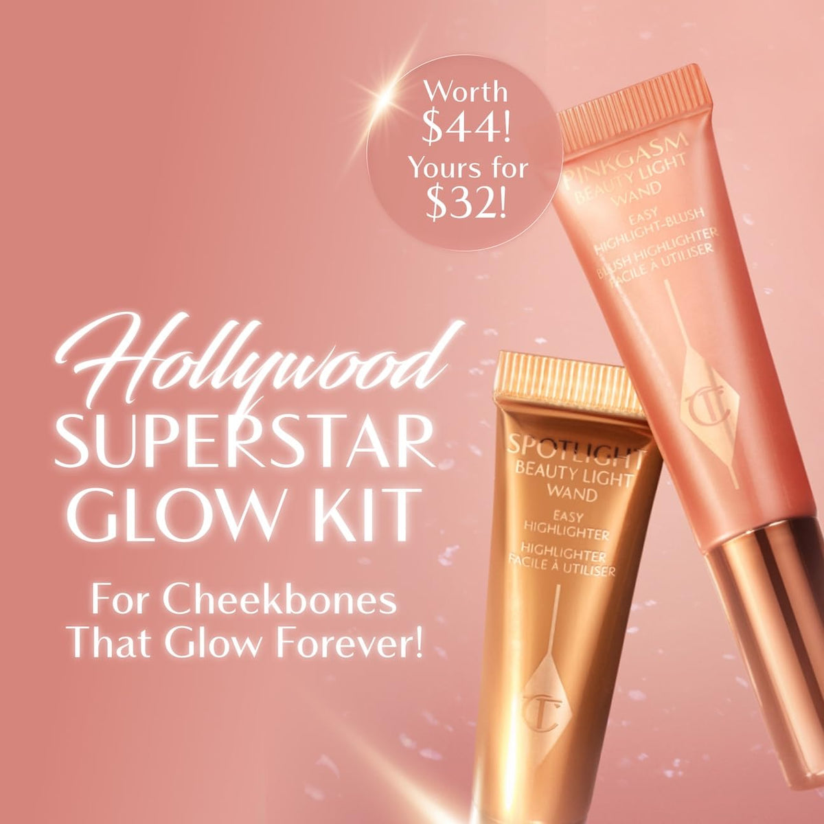 Charlotte Tilbury Hollywood Superstar Glow Kit open box display