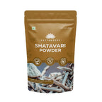 Authentic USA imported Saptamveda shatavari powder container on a counter