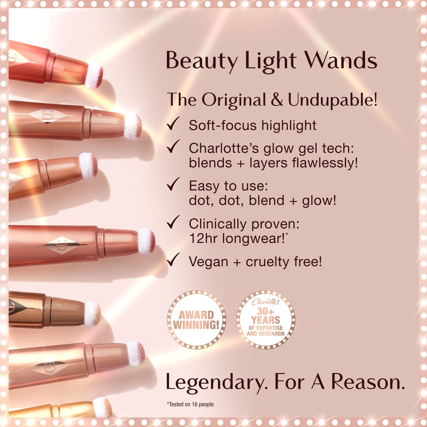 Close up of the easy lock cushion mechanism on the Charlotte Tilbury beauty light wand