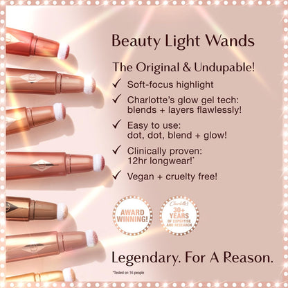 Close up of the easy lock cushion mechanism on the Charlotte Tilbury beauty light wand