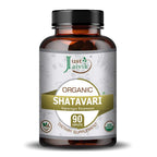 Just Jaivik Organic Shatavari herbal supplement bottle packaging
