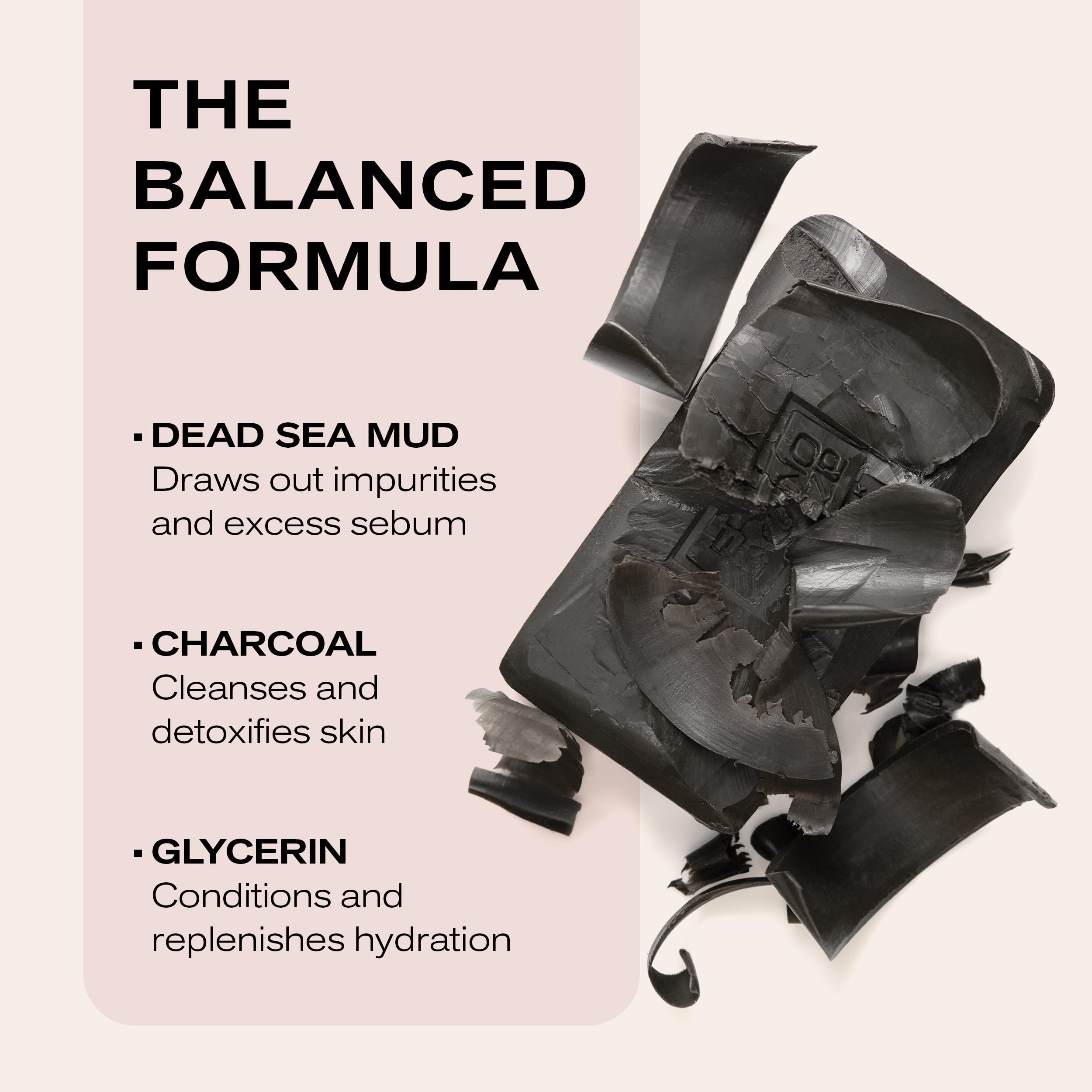 Erno Laszlo travel size cleansing bar showing the black texture transforming to white foam