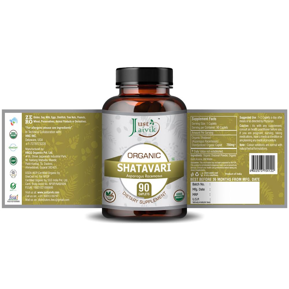 Just Jaivik Shatavari tablets for women wellness organic dietary supplement