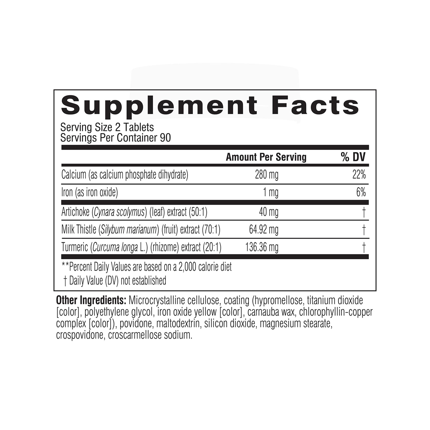 Swisse milk thistle daily health supplement 180 tablets bottle size illustration
