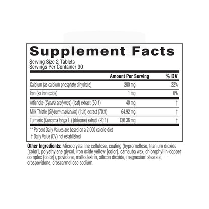 Swisse milk thistle daily health supplement 180 tablets bottle size illustration