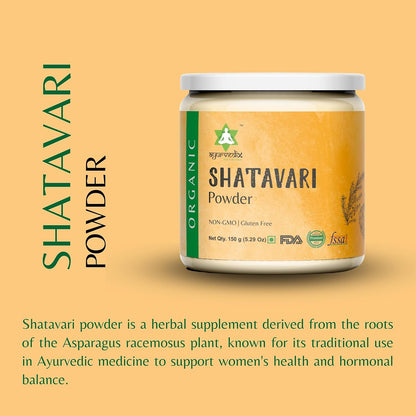 Ayurvedix herbal wellness Shatavari powder fine texture close up view