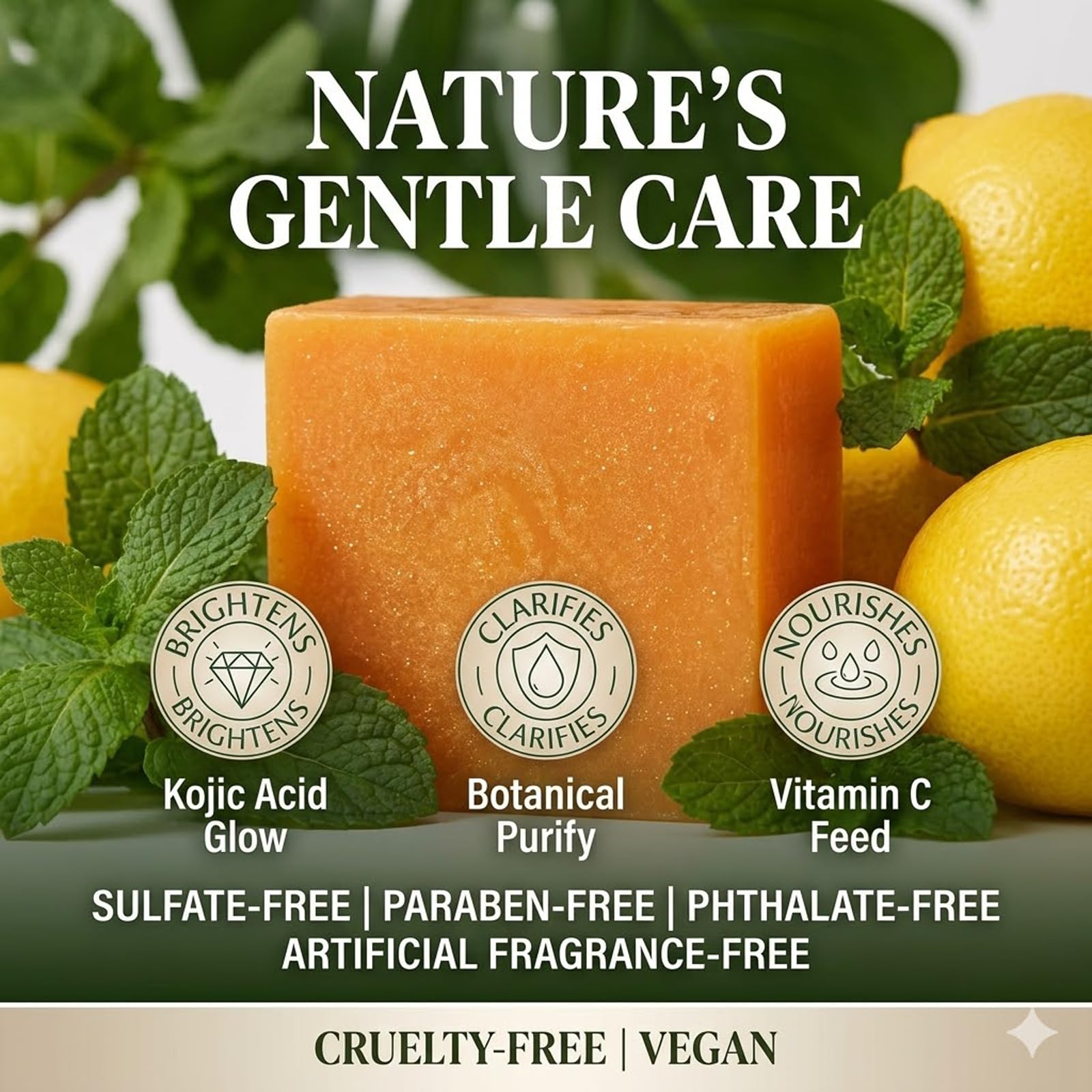 Stem and Soul turmeric and lemon soap ingredients label