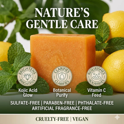 Stem and Soul turmeric and lemon soap ingredients label