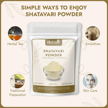 AEJESOP Shatavari adaptogen powder being mixed into warm milk