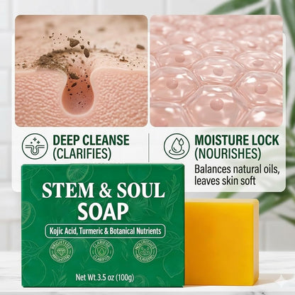 Texture of Stem and Soul turmeric lemon soap bar