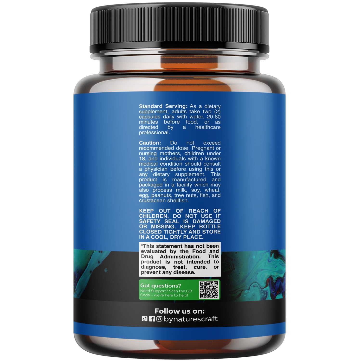 Natures Craft Glutathione with Alpha Lipoic Acid supplement facts panel