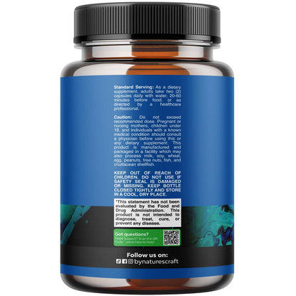 Natures Craft Glutathione with Alpha Lipoic Acid supplement facts panel