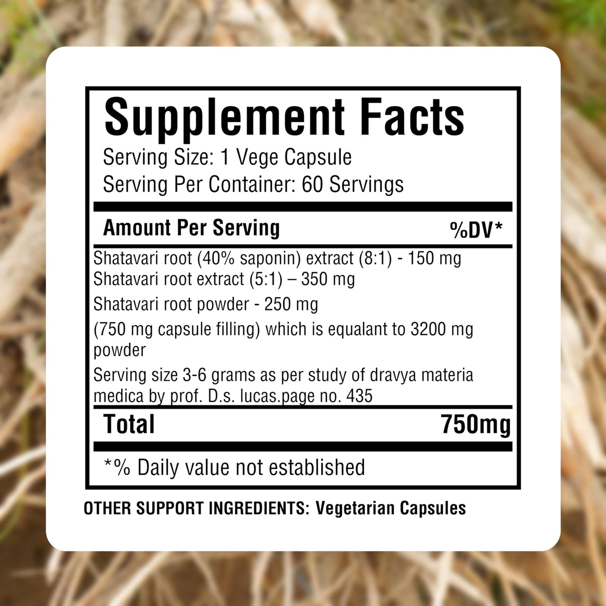 HerbsForever Shatavari 8 to 1 extract capsules packaging