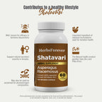 Close up of HerbsForever Shatavari 60 vegetarian capsules bottle