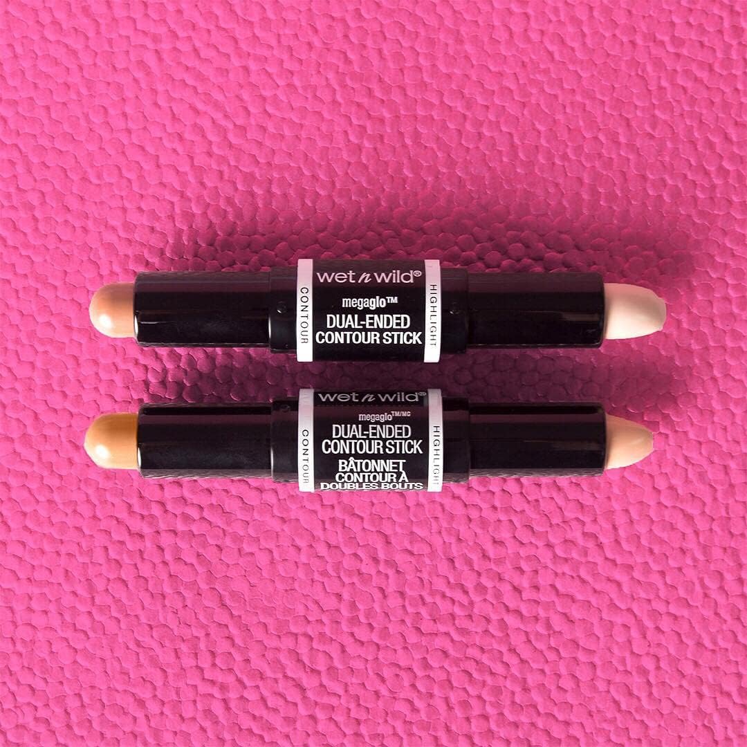 Wet n Wild 2-in-1 contour and highlighter stick packaging layout