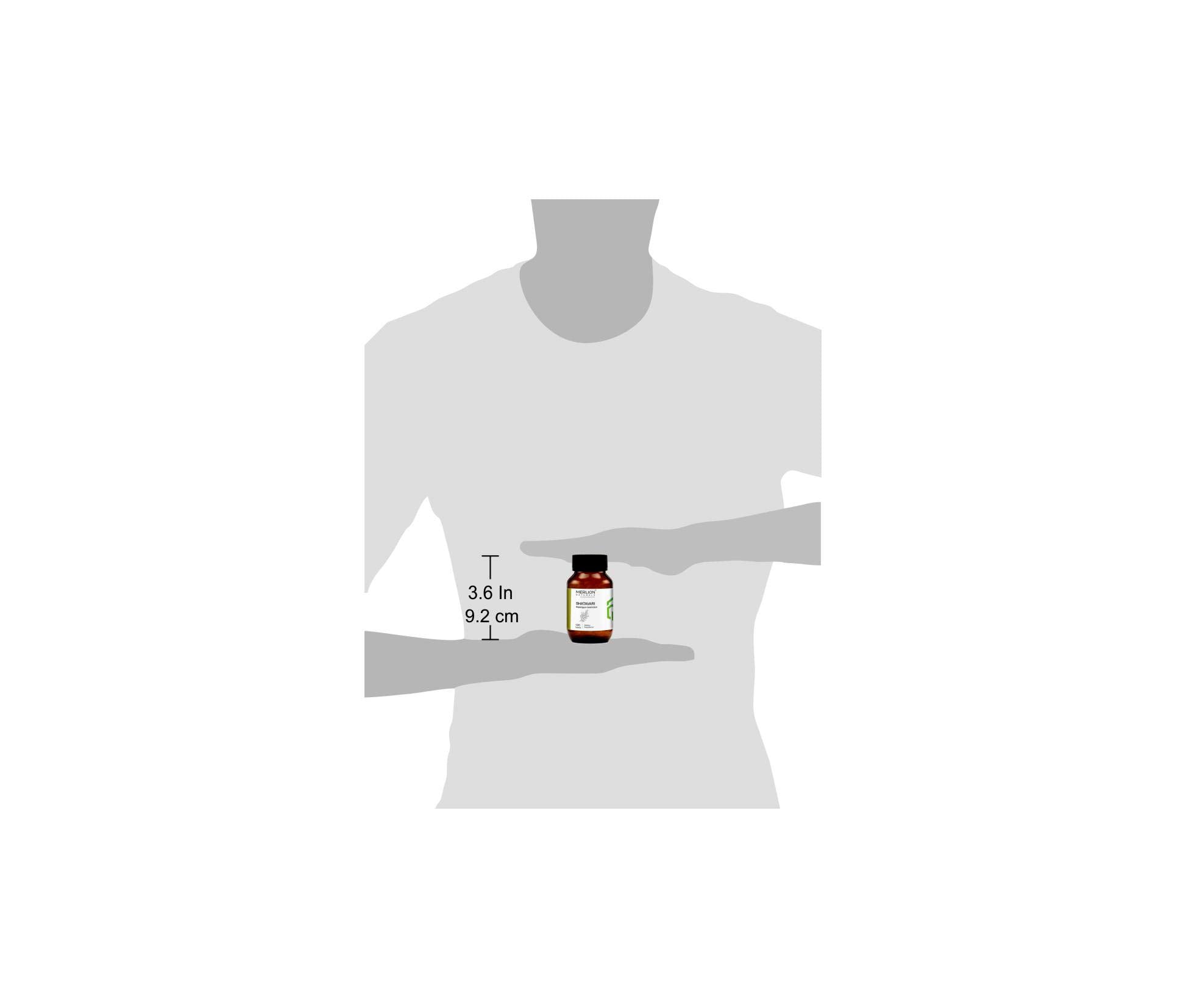 Close up of Merlion Naturals Shatavari 500mg tablet bottle packaging