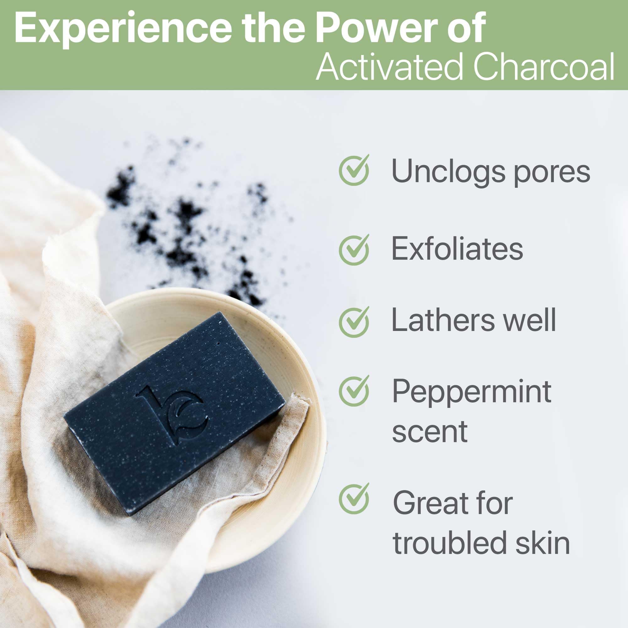 Beauty by Earth natural black soap bar for acne and oily skin detox