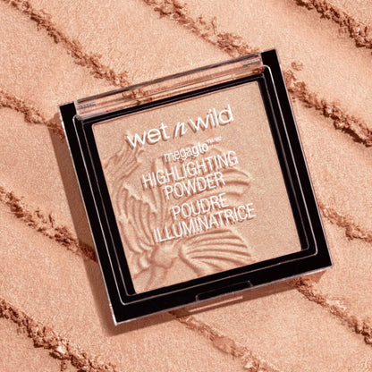 Blossom Glow shade dewy finish face illuminating powder swatches