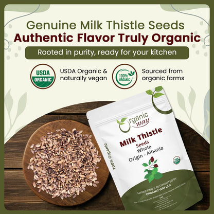 Organic Way organic milk thistle seeds resealable packaging back