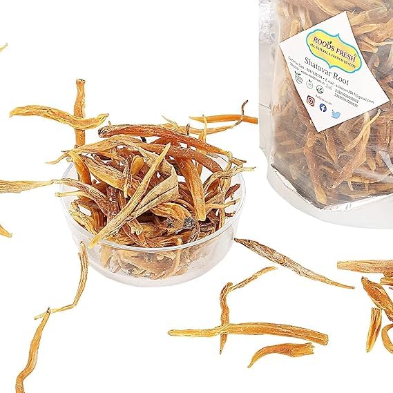 Gunmala pure sun dried Asparagus racemosus whole roots dietary supplement for hormonal balance.