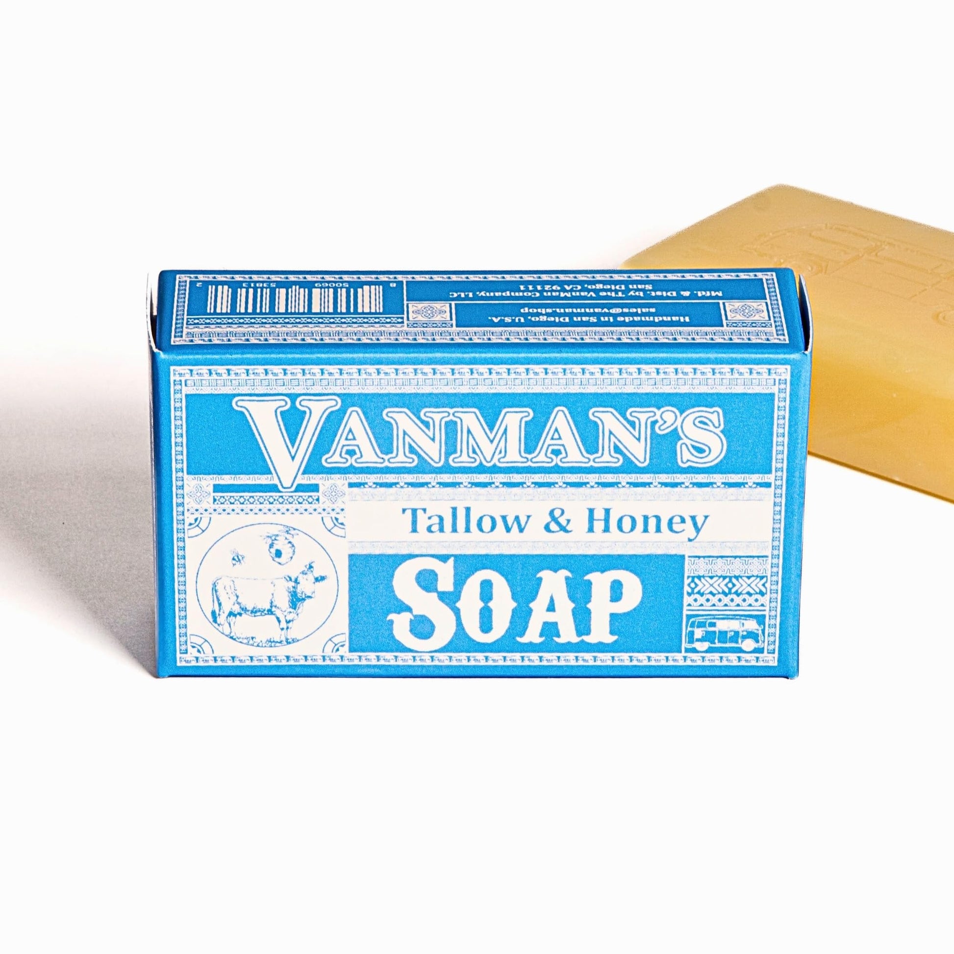 VanMan grass-fed beef tallow soap bar texture