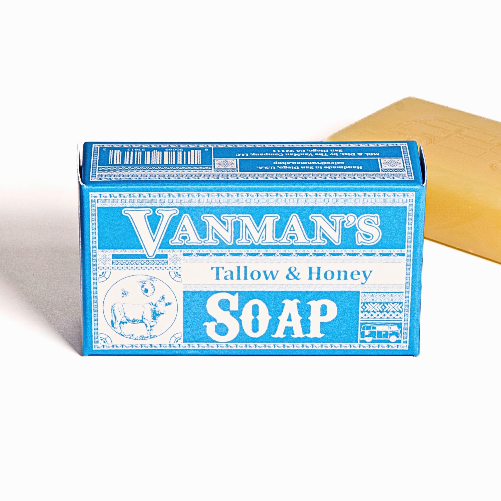 VanMan grass-fed beef tallow soap bar texture