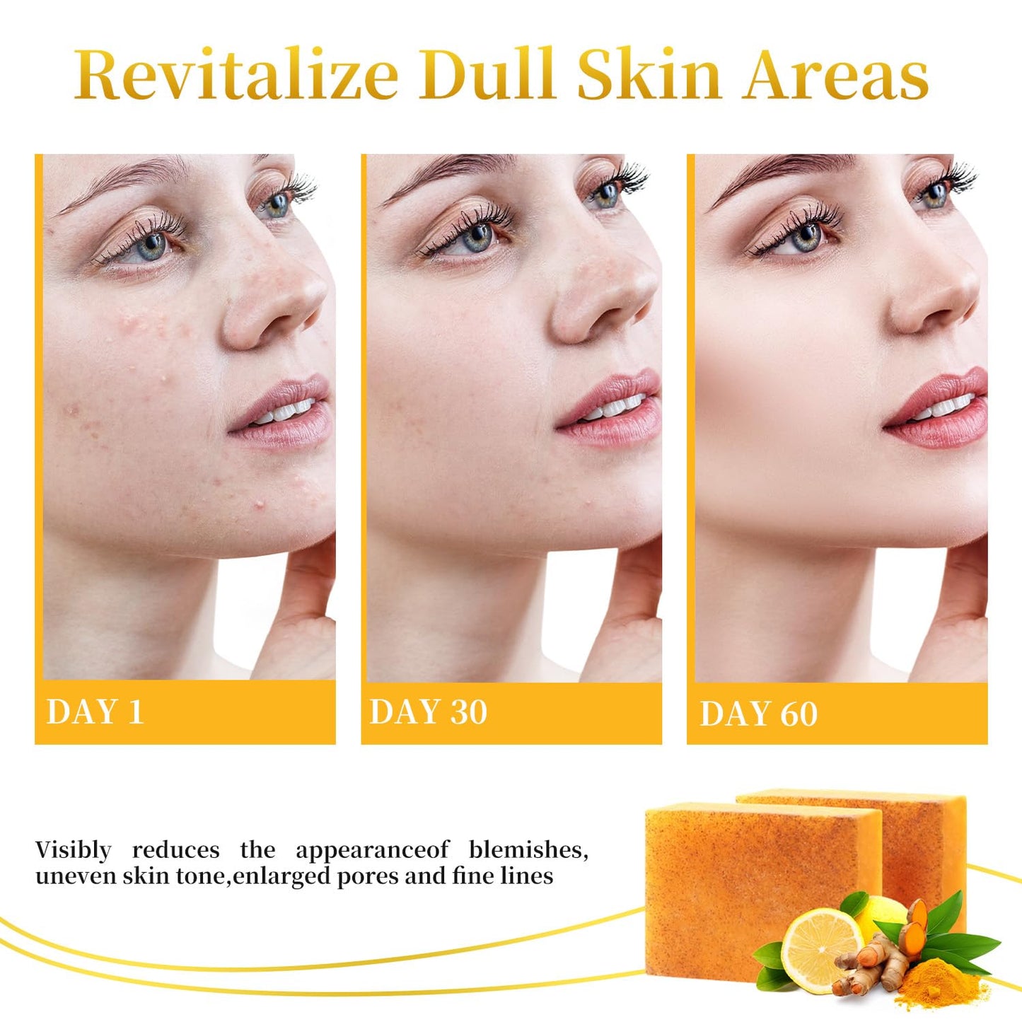 Doxolato 3 pack turmeric soap bars for glowing skin