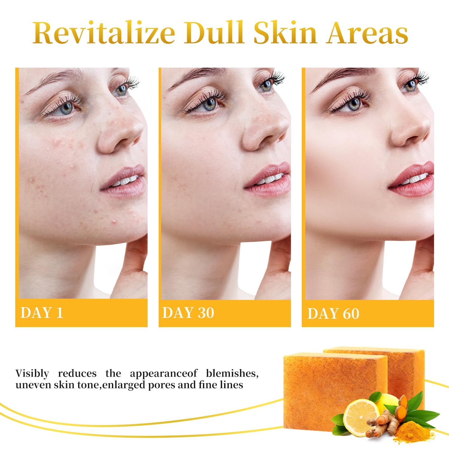 Doxolato 3 pack turmeric soap bars for glowing skin