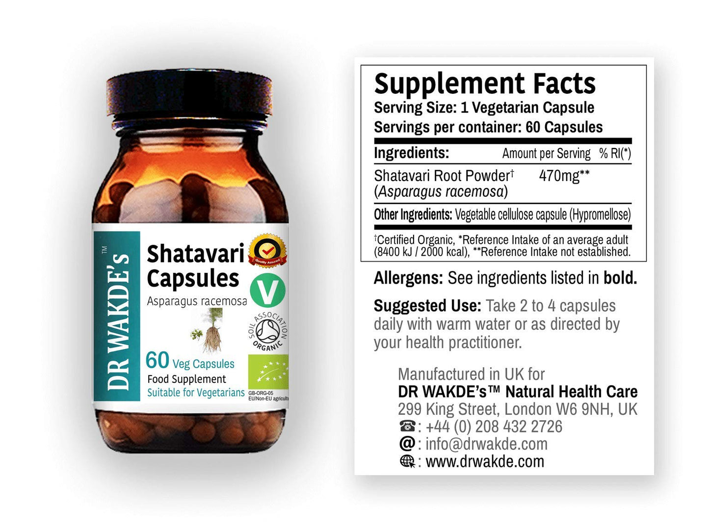 Side view of Dr Wakdes Shatavari herbal supplement