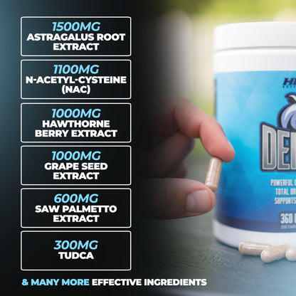 Authentic on cycle liver and kidney defense supplement packaging display.
