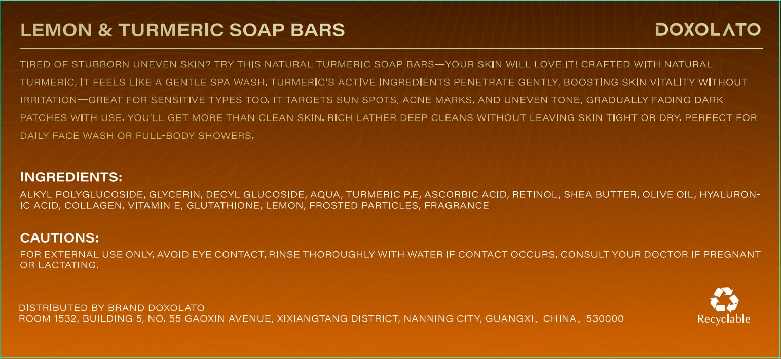Natural brightening turmeric soap bars for daily use
